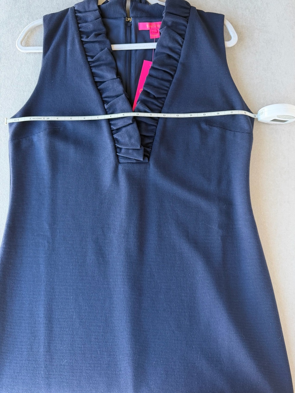 Lilly Pulitzer Navy Ruffle V-Neck Shift Dress-NWT - Picture 9 of 12